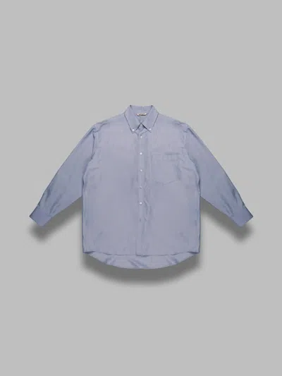 Auralee Wide Button Down Shirt In Blue
