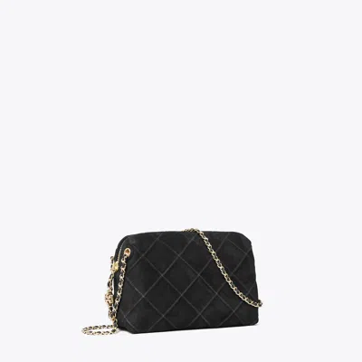 Tory Burch Fleming Soft Suede Crossbody Bag In Black