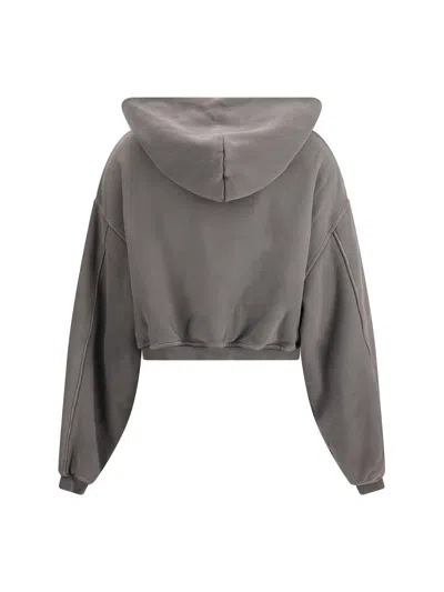 Alexander Wang Women Cropped Zip-up Hoodie In Gray