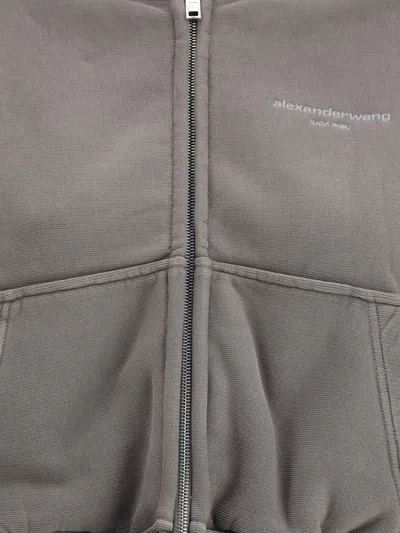 Alexander Wang Women Cropped Zip-up Hoodie In Gray