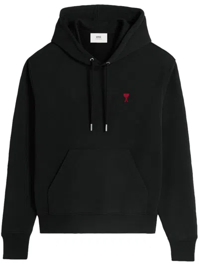 Ami Alexandre Mattiussi Ami Paris Men Ami De Coeur Cotton Hoodie In Black