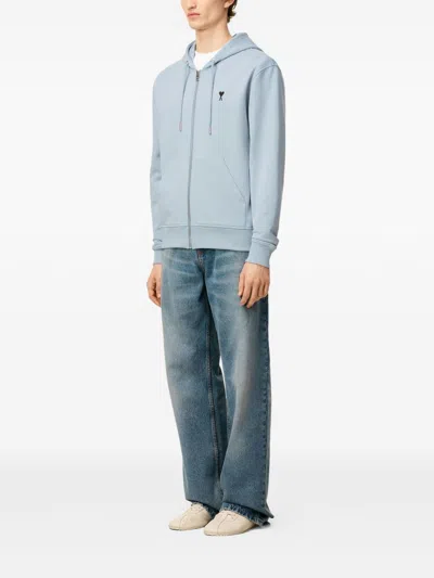 Ami Alexandre Mattiussi Ami Paris Men Ami De Coeur Cotton Hoodie In Blue