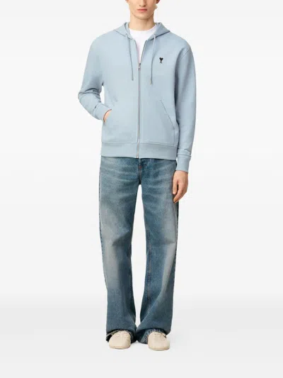 Ami Alexandre Mattiussi Ami Paris Men Ami De Coeur Cotton Hoodie In Blue
