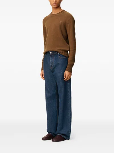 Ami Alexandre Mattiussi Ami Paris Men Wide Leg Denim Jeans In Multi