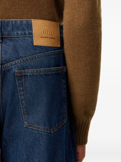 Ami Alexandre Mattiussi Ami Paris Men Wide Leg Denim Jeans In Multi