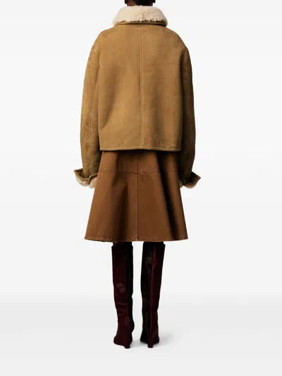 Ami Alexandre Mattiussi Shearling Leather Outerwear Featuring Pockets In Multi