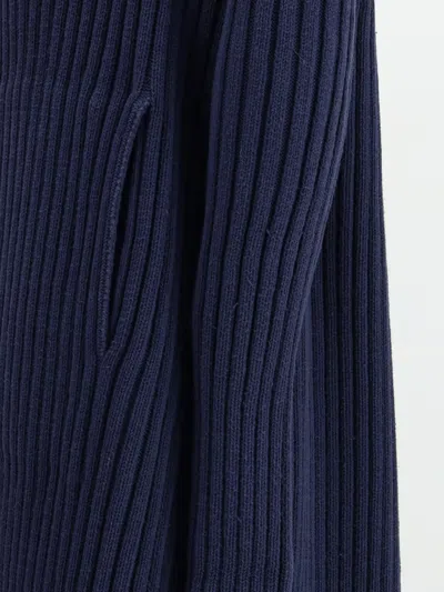 Balenciaga Women Ribbed Shawl-collar Cardigan In Blue