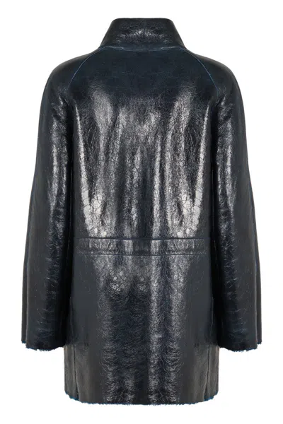 Fendi Leather Jacket In Black