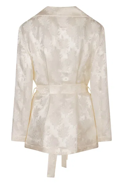 Fendi White Silk Blazer In White