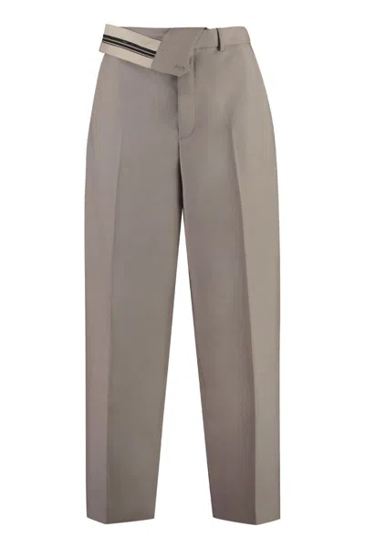 Fendi Mohair And Wool Trousers In Gray