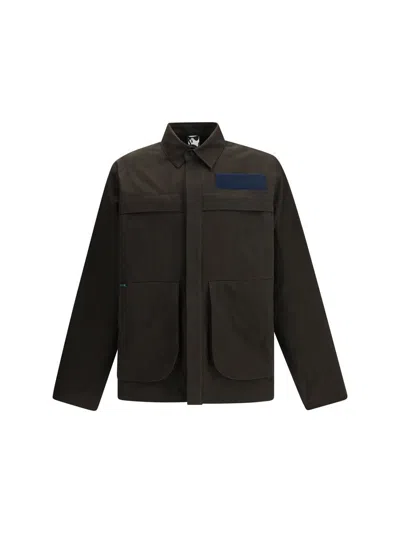 Gr10k Alpha Patch-pocket Cotton Shirt Jacket In Brown