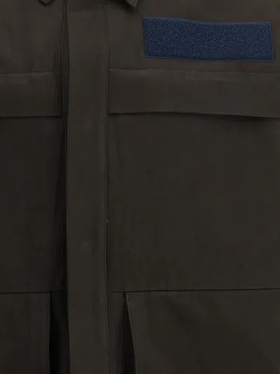 Gr10k Alpha Patch-pocket Cotton Shirt Jacket In Brown