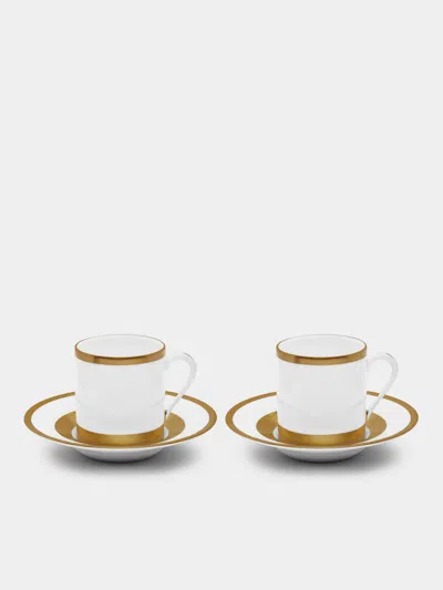 Robert Haviland & C Parlon William Porcelain Coffee Cup And Saucer (set Of 2) In White