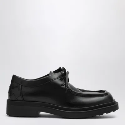 Bottega Veneta Black Leather Ben Lace-up Shoes In Black