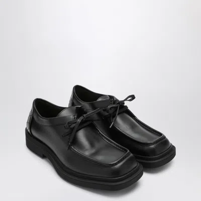 Bottega Veneta Black Leather Ben Lace-up Shoes In Black