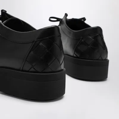 Bottega Veneta Black Leather Ben Lace-up Shoes In Black