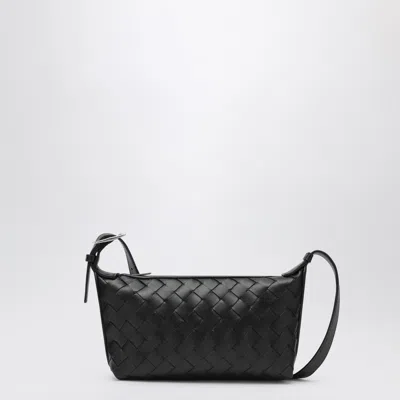 Bottega Veneta Men Small Black Woven Shoulder Bag In Black