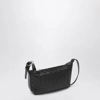 Bottega Veneta Men Small Black Woven Shoulder Bag In Black