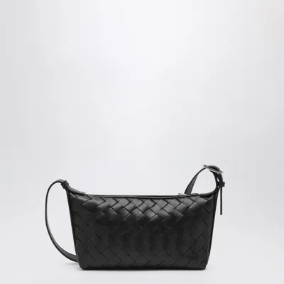 Bottega Veneta Men Small Black Woven Shoulder Bag In Black