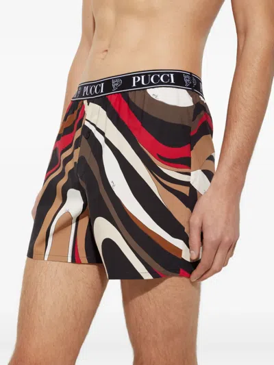 Pucci Marmo-print Boxers In Multi