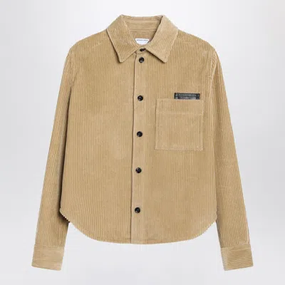 Bottega Veneta Women Beige Corduroy Shirt In Brown