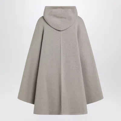 Bottega Veneta Women Beige Cashmere-blend Hooded Cape In Gray