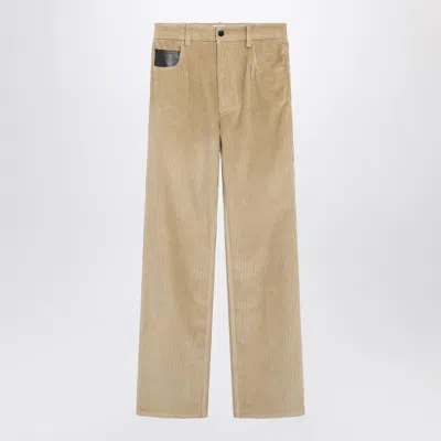 Bottega Veneta Women Beige Corduroy Trousers In Brown