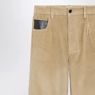 Bottega Veneta Women Beige Corduroy Trousers In Brown