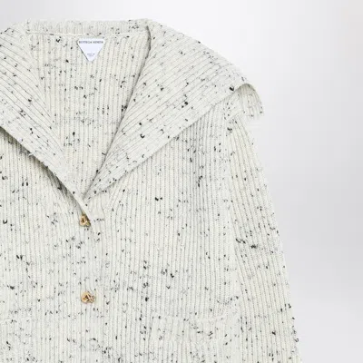 Bottega Veneta Women Cardigan In English Wool With A Melting Ribbed Texture In White