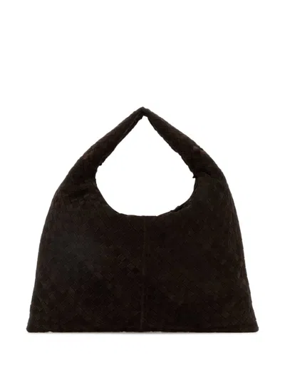 Bottega Veneta Women Hop Medium Leather Shoulder Bag In Black