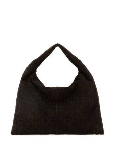 Bottega Veneta Women Hop Medium Leather Shoulder Bag In Black