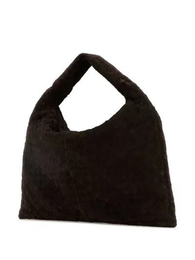 Bottega Veneta Women Hop Medium Leather Shoulder Bag In Black