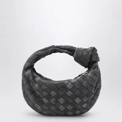 Bottega Veneta Women Mini Jodie Bag In Graphite Suede In Gray