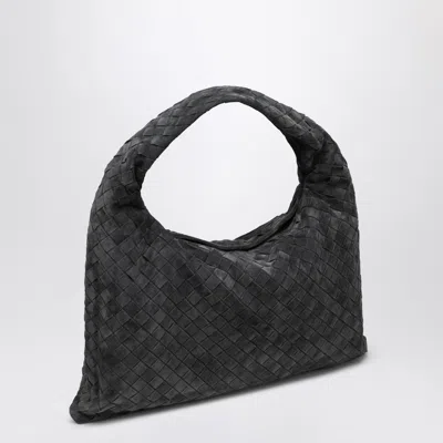 Bottega Veneta Women Small Hop Shoulder Bag In Graphite Suede In Gray