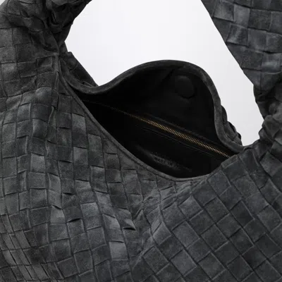 Bottega Veneta Women Small Hop Shoulder Bag In Graphite Suede In Gray