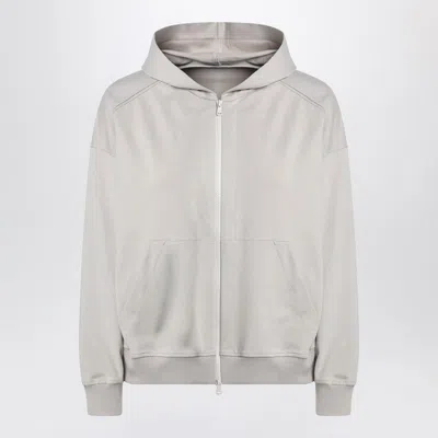 Brunello Cucinelli Cotton Zip Hoodie With Hood And Pockets In White