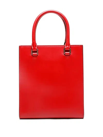 Pre-owned Prada 2020-2025s Mini 2way Triangle Embossed Tote Bag In Red