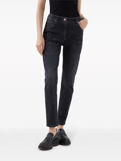 Brunello Cucinelli Women Jeans Denim In Animal Print