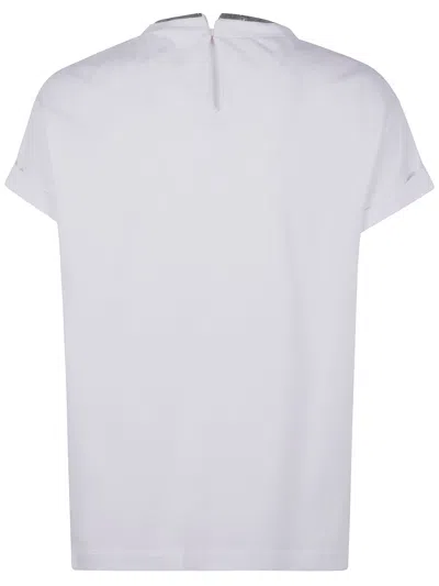 Brunello Cucinelli Women Monili Collar Round Neck Tee Shirt In White