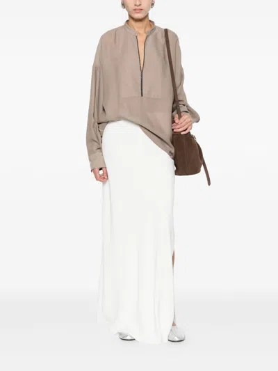 Brunello Cucinelli Relaxed Fit Blouse V Neck Detail In Multi