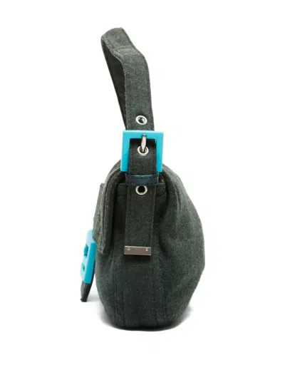 Pre-owned Fendi 2000-2015 Mamma Baguette Tote Bag In Green