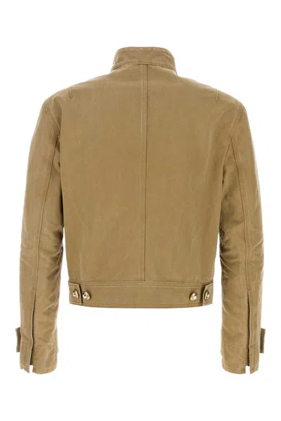 Burberry Men Khaki Denim Jacket In Green