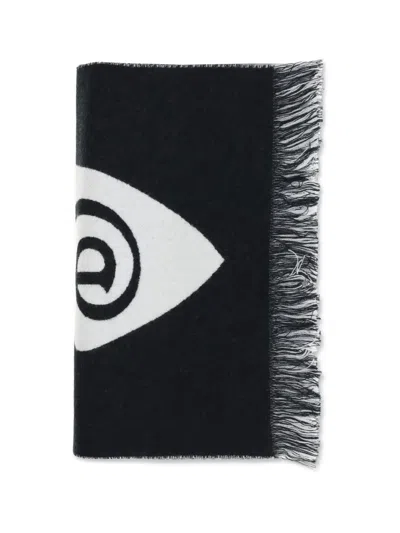 Burberry Women Wool Logo Scarf In Black