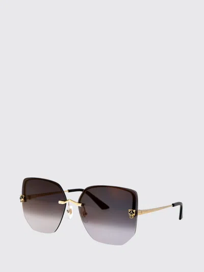 Cartier Sunglasses Woman Gold In Black