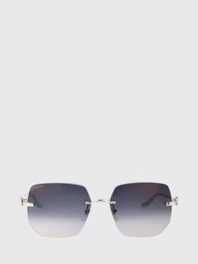 Cartier Sunglasses Woman Silver In Black