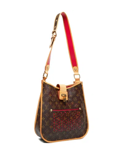 Pre-owned Louis Vuitton 2016 Musette Monogram-perfo Shoulder Bag In Brown