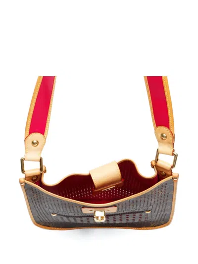 Pre-owned Louis Vuitton 2016 Musette Monogram-perfo Shoulder Bag In Brown