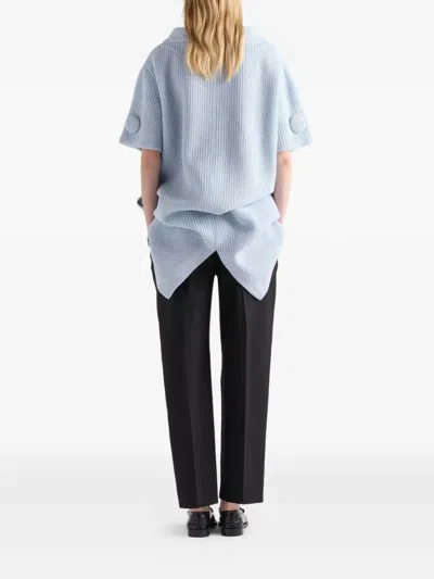 Prada Pleated-front Wool Trousers In Black