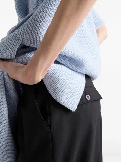 Prada Pleated-front Wool Trousers In Black