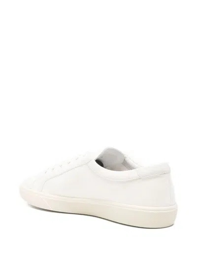 Celine Men Lou Low-top Lace-up Sneaker With Triomphe Application In Canvas And Calfskin In White